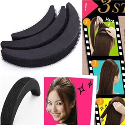 3 Stks/set Zwart Diy Haar Bump Volume Bijenkorf Haar Bump Haar Pad Hoogte Bladerdeeg Pasta Gereedschappen Hair Style Accessoires