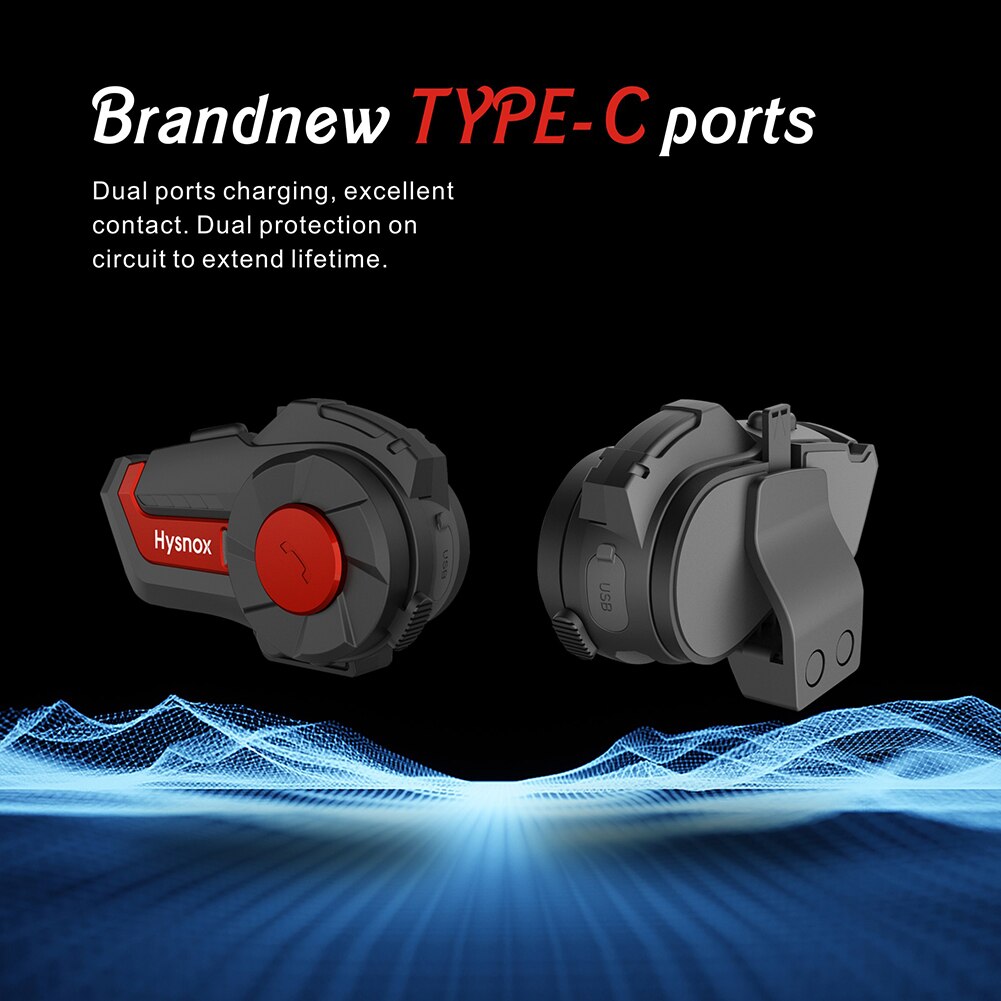HY-01 Bluetooth Intercom 1000m Wireless BT Motorcycle Helmet Interphone Headset Motorcycle Helmet Intercom Interphone