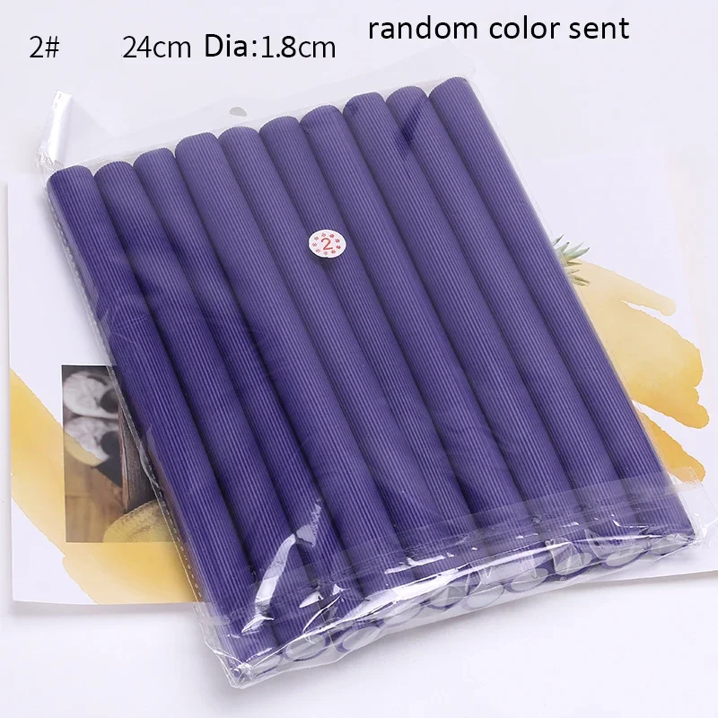 10pcs Flexible Hair Curling Rod Heatless Hair Curler Makers Soft Foam Bendy Twist Curls Flexi Rollers Hair Styling Curling Tool: green