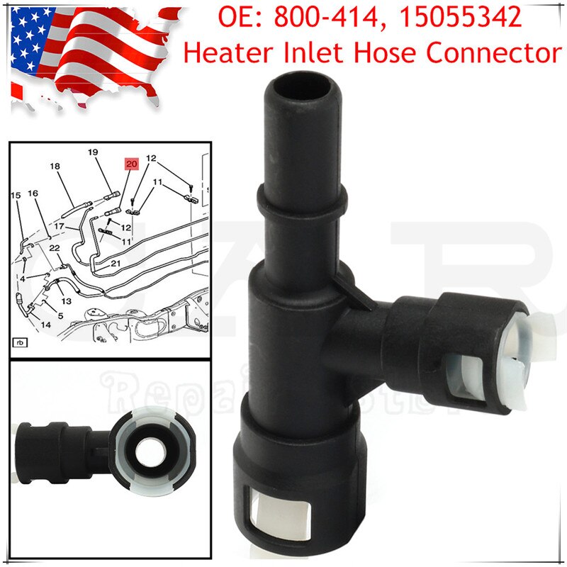 800-414 15055342 Hvac Verwarming Slang Connector Voor Cadillac Voor Chevrolet Tahoe Suburban Voor Gmc Yukon Escalade Voor Hummer