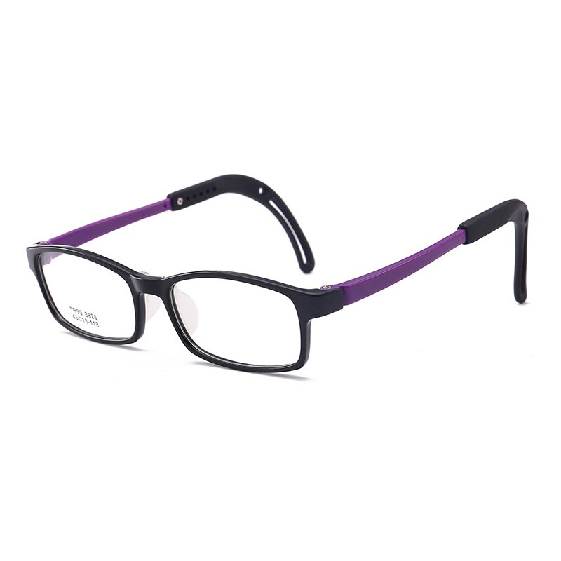 Kinderbril montuur kinderbril bril heldere glazen met slip bril oorhaak grip: Zwart paars