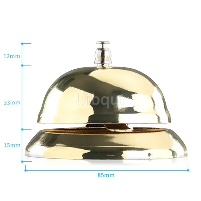 Køkken hotel bord 1 stk skrivebord reception restaurant 8.5cm julehåndværk kat klokke bar ringer ringeklokke service ring timer: Gylden 8.5 xh 6cm