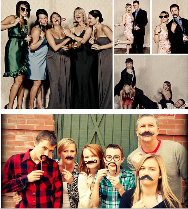 44pcs Photography Props studio photo booth prop party wedding decor Mustache hat heart