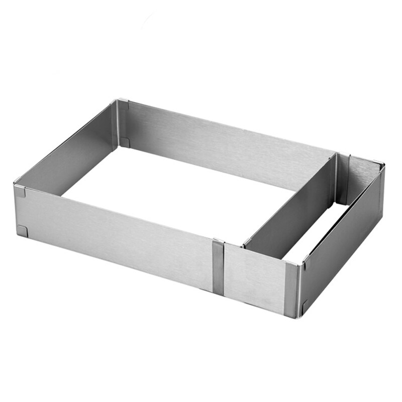 Roestvrijstalen Mousse Cake Ring Verstelbare Cake Cutter Vierkante Mousse Cakevorm Bakvorm Cake Vorm Metalen Keuken Tool