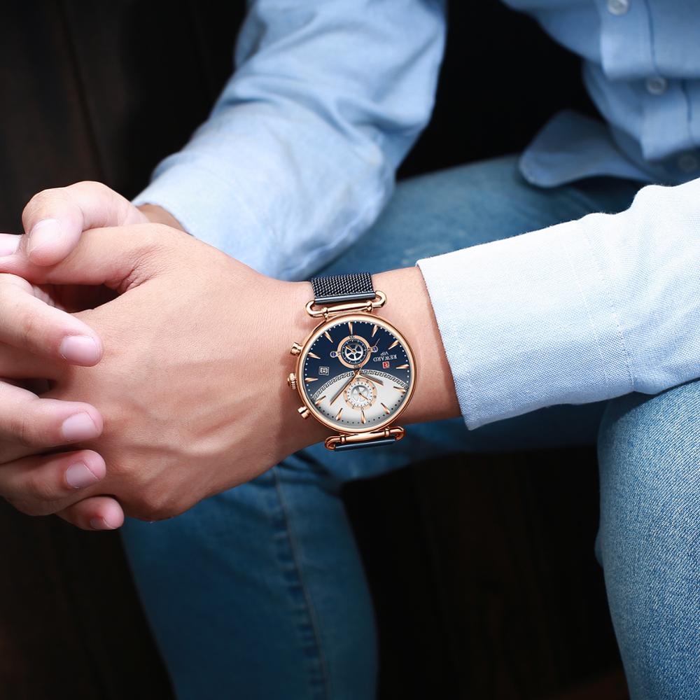 Belønning par ure luksus afslappet quartz herre ure mandlige armbåndsure ur homme часы женские top mærke reloj