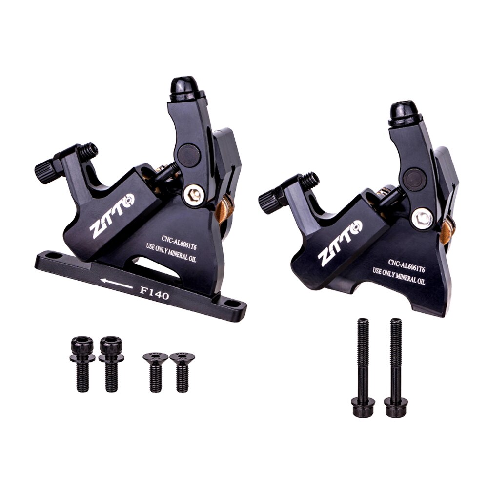 ZTTO Road Bike Disc Brake Hydraulic Flat Mount CX Rotor Brake Caliper CNC Disc Bicycle Mechanical Wire Pull Metal Pads 105: Black