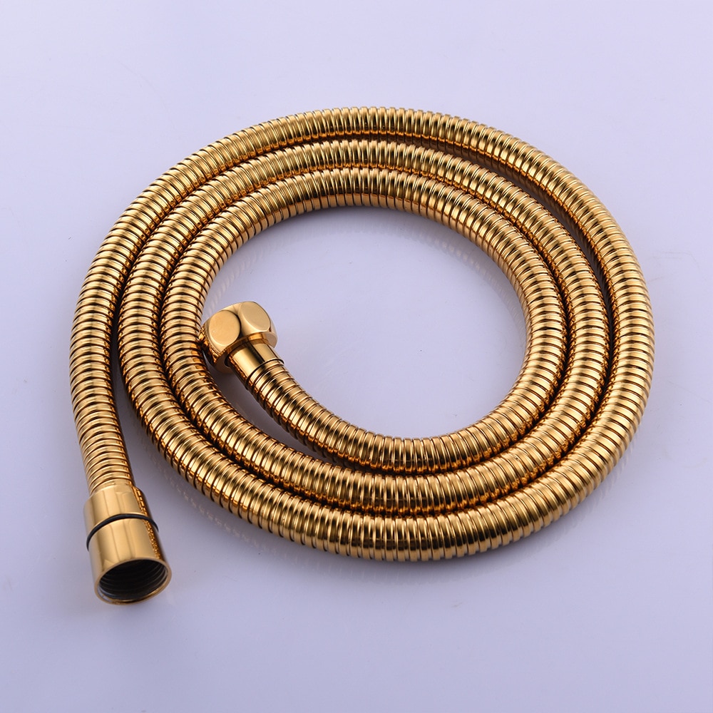 Gold handheld shower head brass bathroom water saving ABS support gold pluming hose
