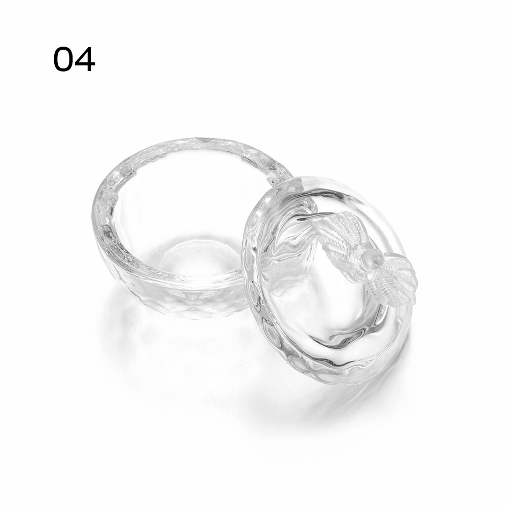 1PC Multi-styles Nail Crystal Bowl Cup Glass Dappen Dish Arcylic Powder Holder Container Nail Art Manicure Salon Nail Tool: 4