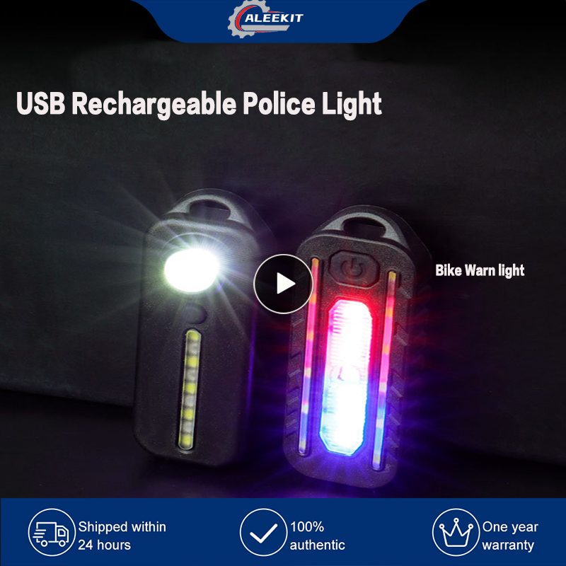 Usb Oplaadbare Politie Licht Met Clip Led Rode En Blauwe Schouder Zaklampen Waarschuwing Veiligheids Zaklamp Draagbare Fiets Waarschuwingslicht