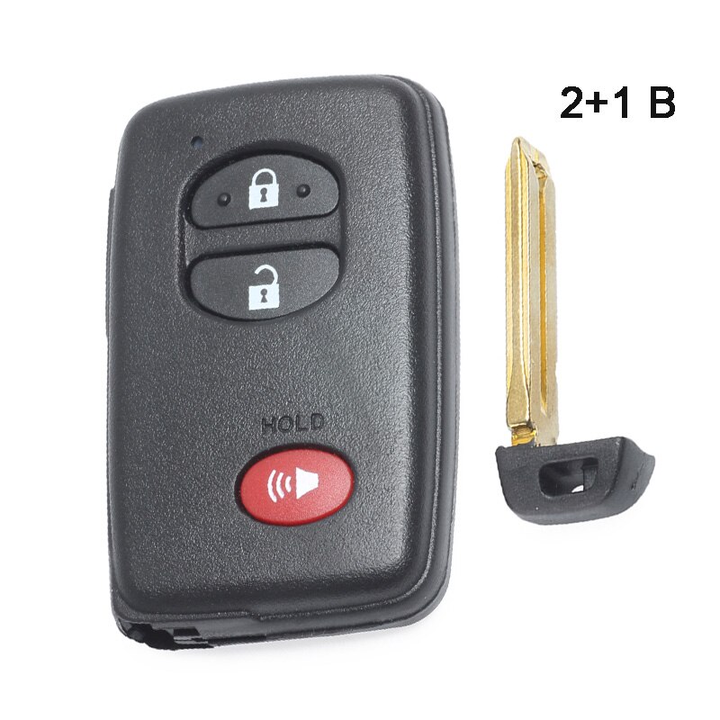 KEYECU für Toyota Prius Land Cruiser Ersatz Fernbedienung Auto Schlüssel Shell Fall Fob 2/3/2 + 1 /3 + 1 taste Mit Uncut Klinge HYQ14AAB Schwarz