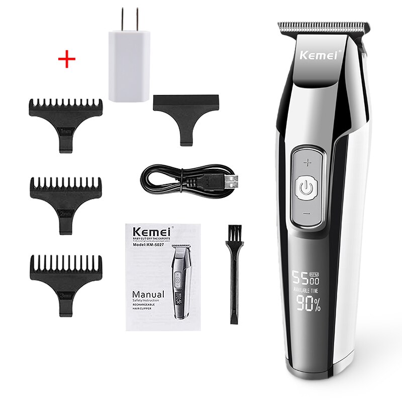 Kemei Haar Haarschneidemaschine für Männer Elektrische Haar Trimmer Haarschnitt Maschine LCD Digital DIY Haar Styling Werkzeuge Barbier Schermaschinen: Nein Kasten-uns Stecker