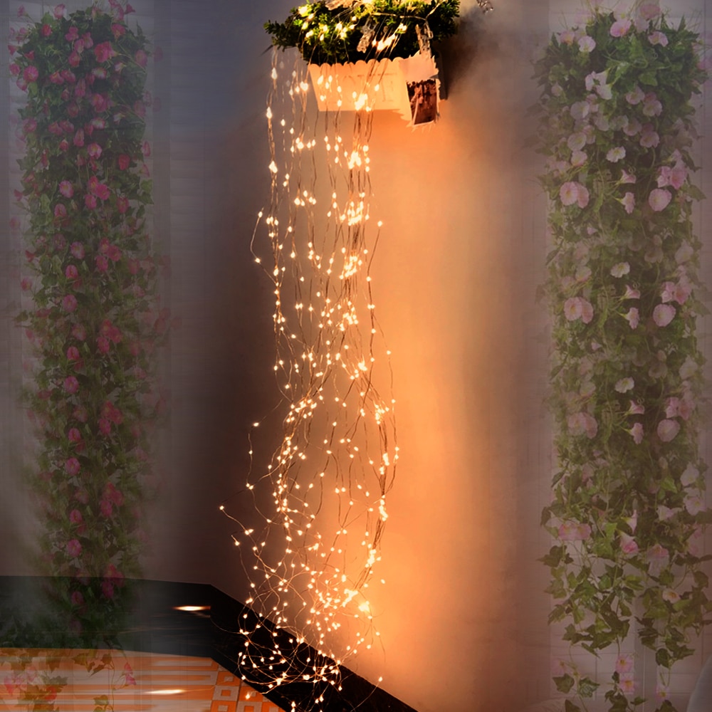 600 LEDs Vines lights Copper Wire Branch lights led fairy string lights Plug-In Adapter Cafe Christmas Wedding Party Decoration