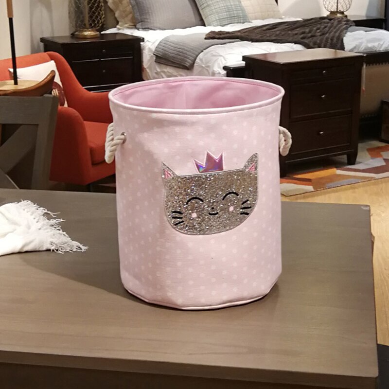 Corbeille à jouets pliable avec grande capacité, divers modèles, cygne rose, chat, dinosaure, boîte de rangement pour la maison, panier à linge , 35x40