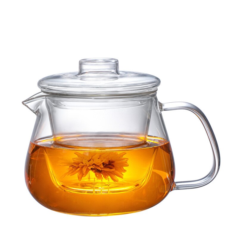 Chá de vidro infusor bule de chá resistente ao calor chinês kung fu conjunto de chá puer chaleira cafeteira vidro escritório bule 500ml: 500ML