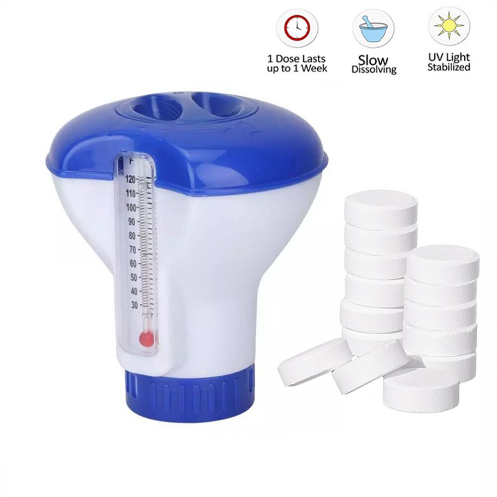 Basen piscine Spa tablette de chlore automatique distributeur flottant tablette instantanée flotteur thermomètre doseur automatique nettoyeur de piscine