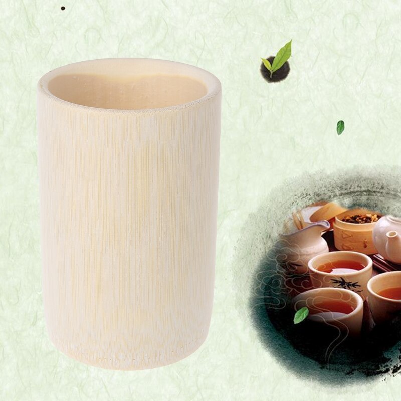 Taza de bambú sólida Natural hecha a mano, tradicional, para agua del té, Sake, café, zumo, bebidas, taza de madera, 7,3*12cm