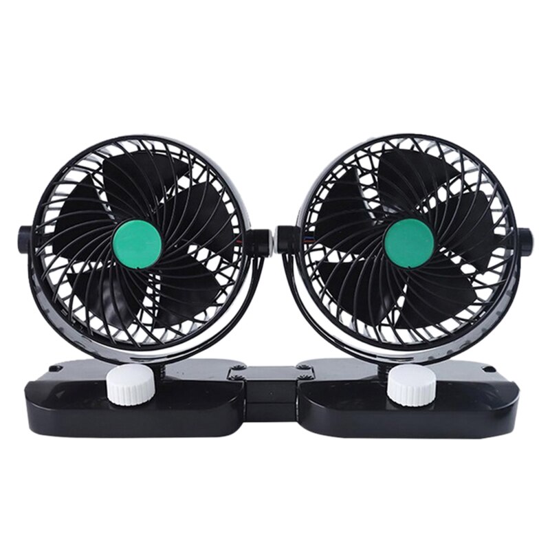 Mini 6 Inch Car Fan Double Head Shaking Small Electric Auto Fan Universal Summer Cooling Fan
