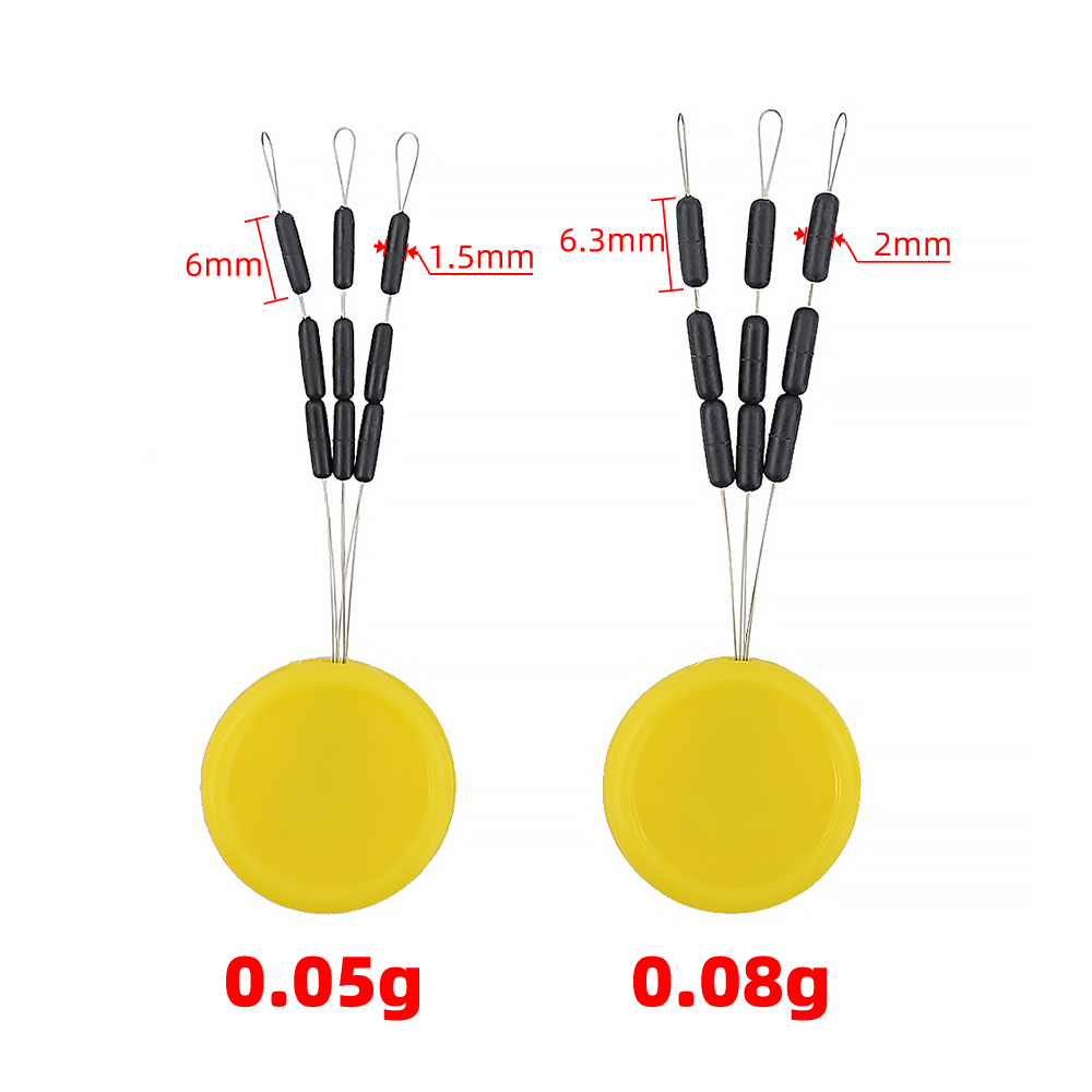 Juego de 2 pesas de gancho de plomos de tungsteno, tamaño 0,05g 0,08g para aparejos terminales de pesca de carpa AG200