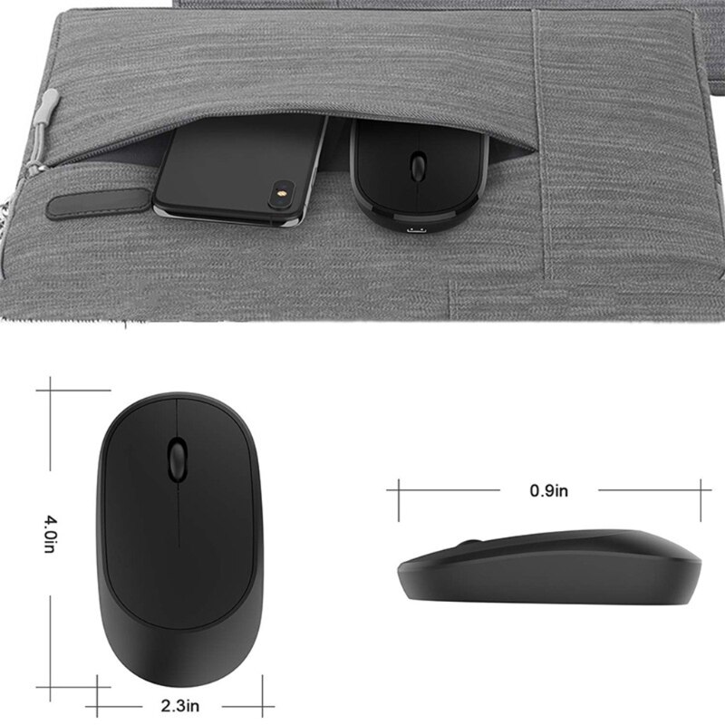 Black Portable Wireless Mouse RGB Optical1600dpi Computer Mouse Simple Optical Mouse Silent Mice Ergonomic for Home