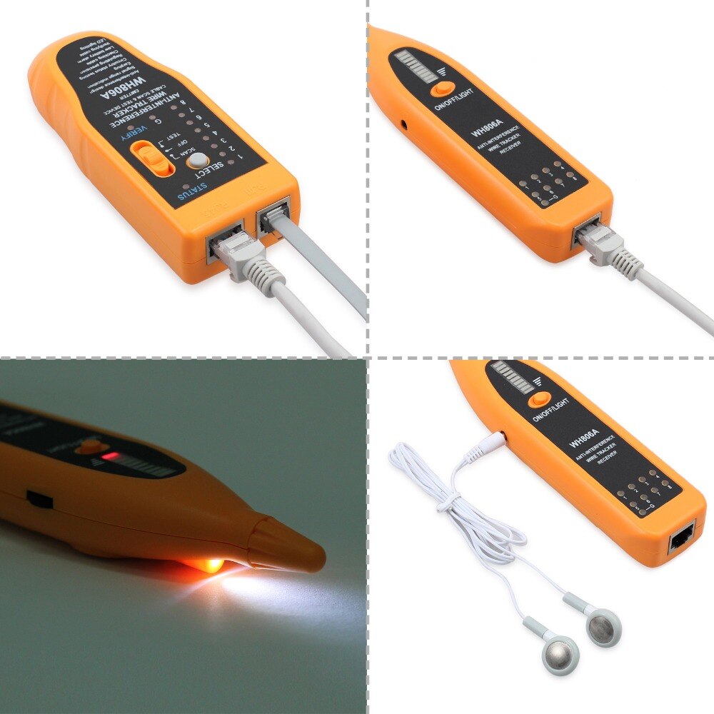 Network Telephone cable search Tracker Tracer LAN Network Cable Tester Detector Line Finder With RJ45 to BNC Cable