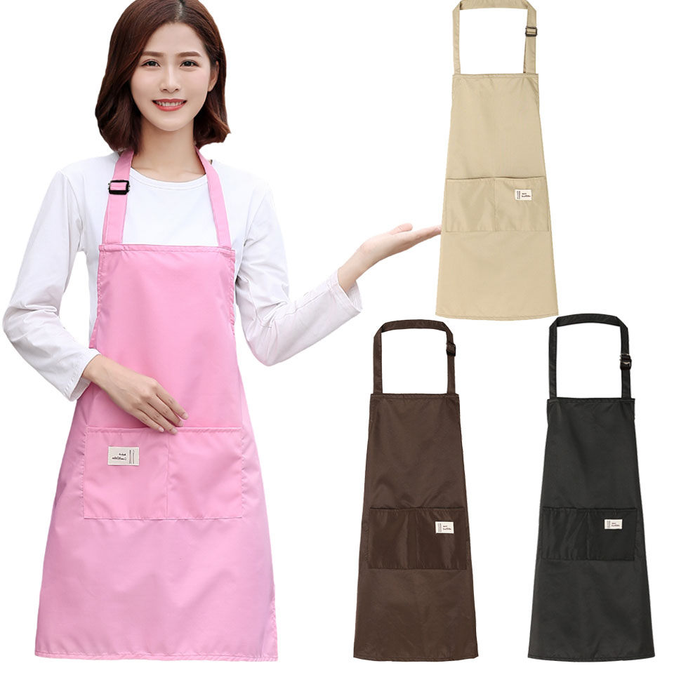 Adjustable Women Kitchen Apron For Cooking Baking Barista Apron Pink Waitressing Aprons Ladys Pinafore Thicken Restaurant Apron