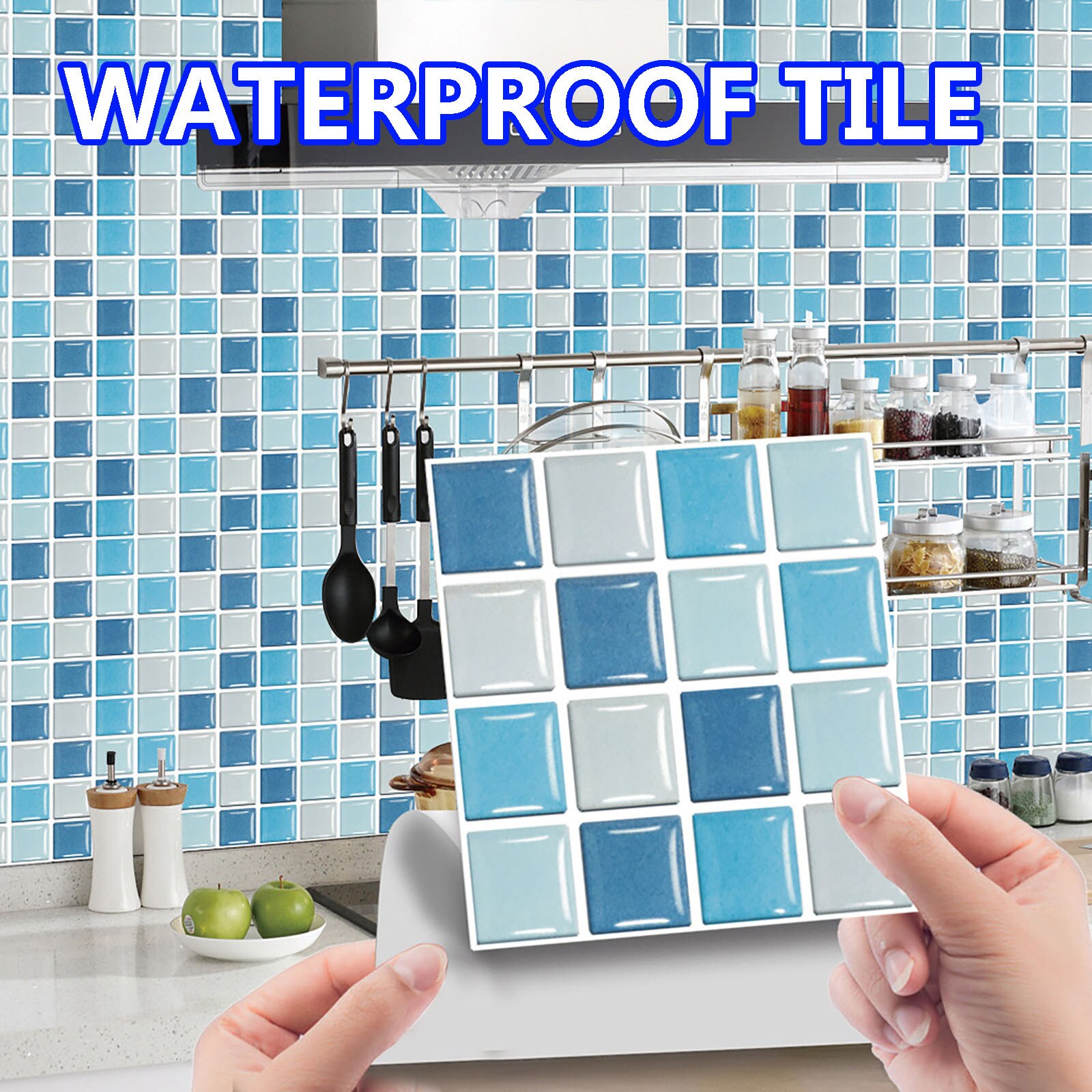 10pc 3D Crystal Tile Stickers DIY Waterproof Self-Adhesive Wall Stickers merry Christmas Decoration For Home: F