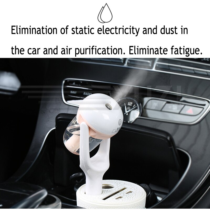 Bilfukter luftrenser luftfrisker 50 ml eterisk olje aromaterapi diffusor  dc 12 v bærbar auto tåke tåke 5 farger