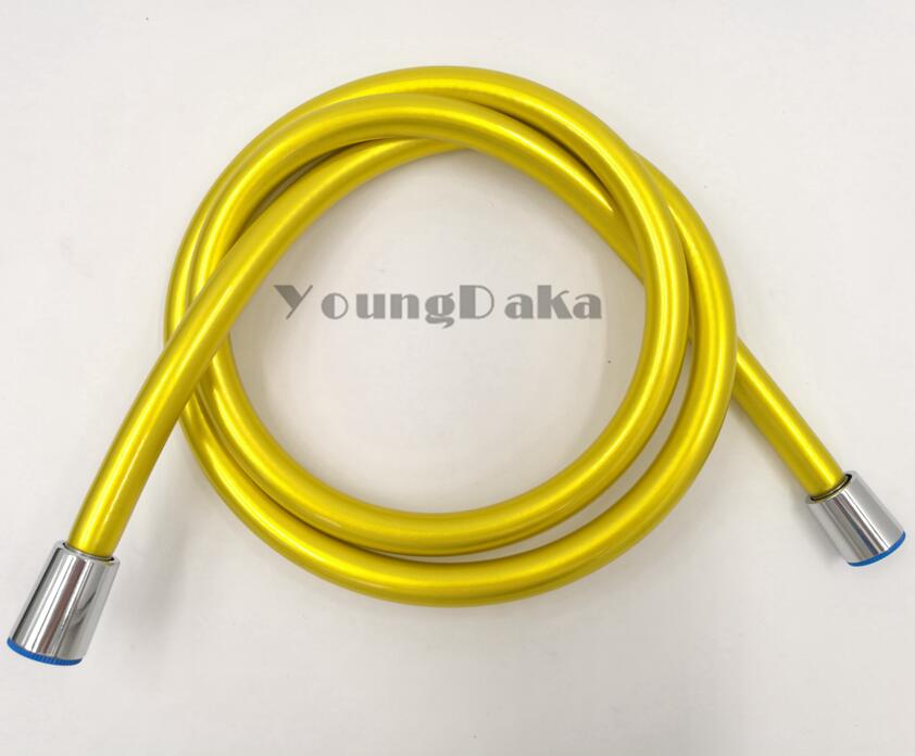 1.5m g1/2 "pvc dårlig dusj eksplosjonssikker rørleggerledning. anti-vri måke / sølv / blå / rosa / grønn fleksible dusjhode slanger: Gul