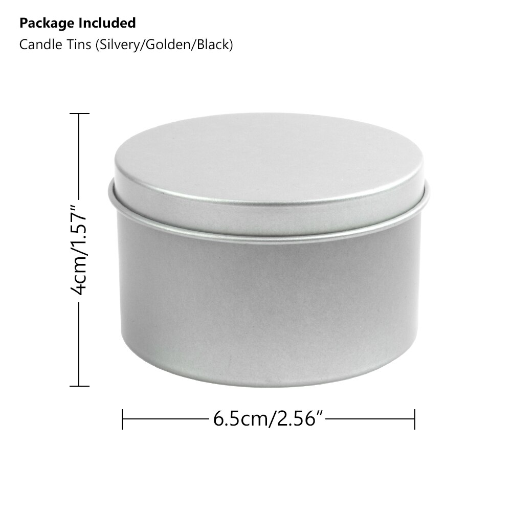 6Pcs Candle Making Tins 104ml Empty Storage Jars With Screw Lids Clear Round Container DIY Sample Jar Tinplate Arts Crafts Box