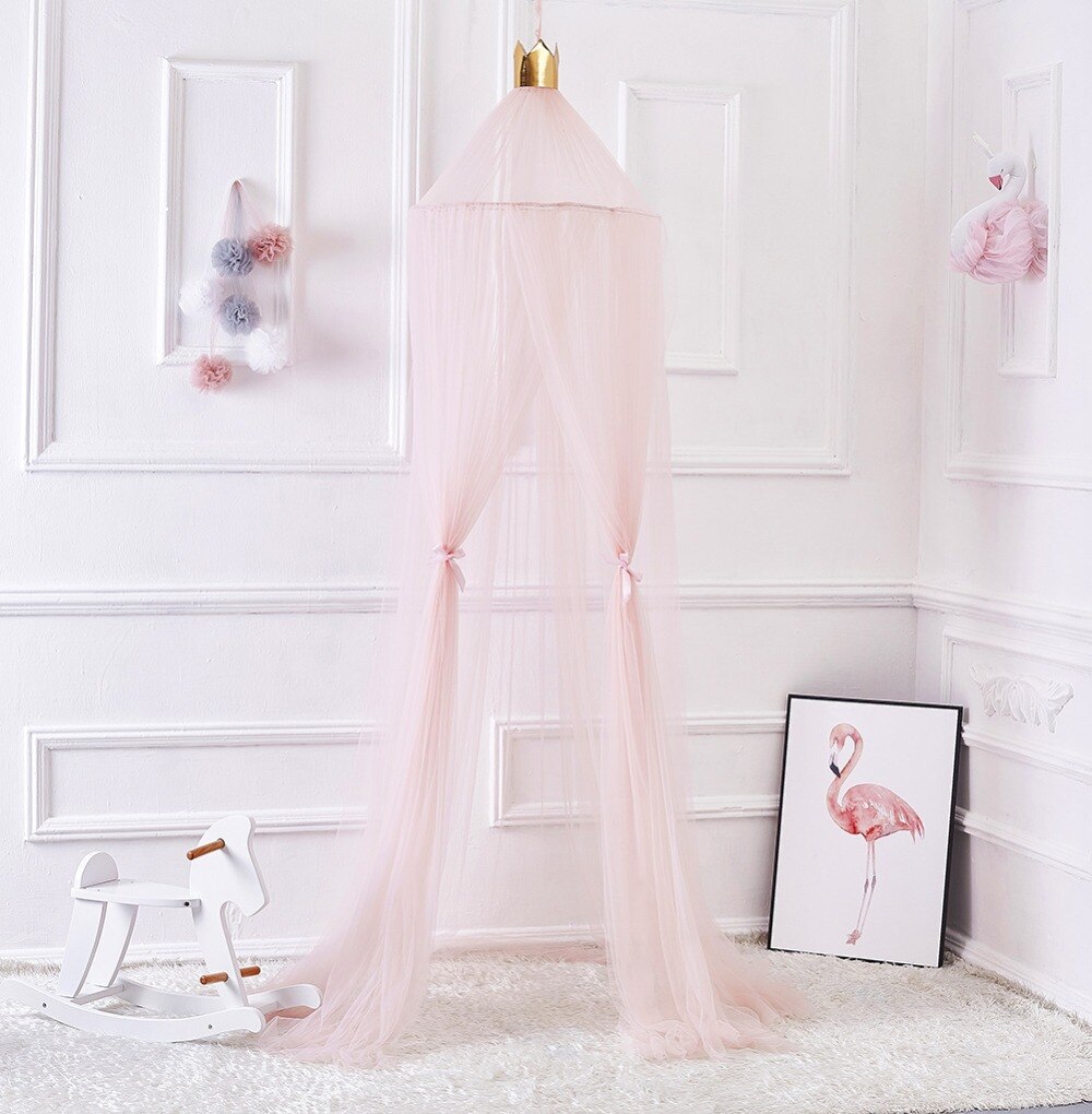 Cúpula cama dossel de algodão mosquito net cama pendurado cortina para crianças do bebê leitura jogar decoração casa