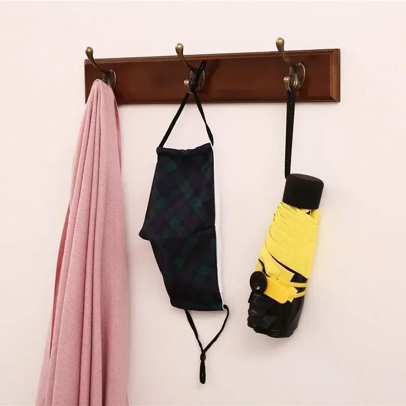 Colgador de pared para puerta de dormitorio, gancho trasero de madera maciza, perchero perforado para ropa, Organizador de armario para decoración del hogar