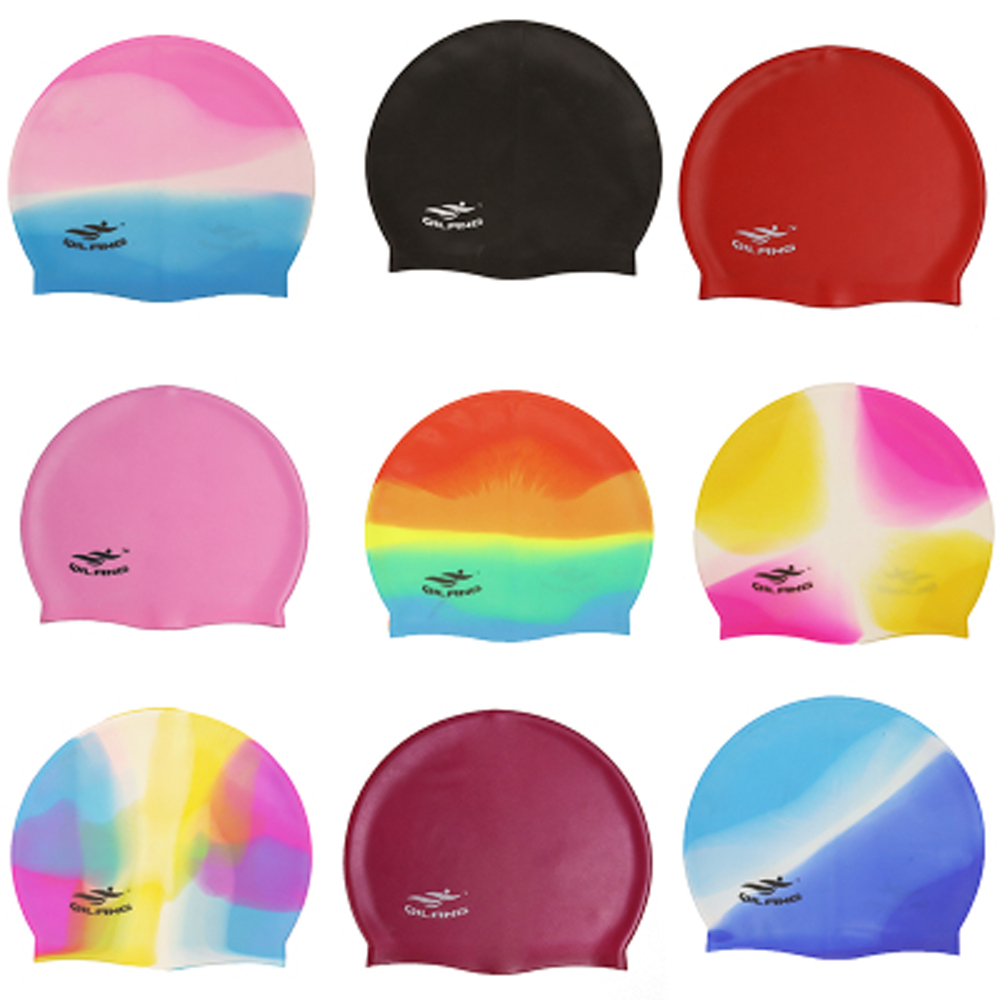 Gorro de natación de goma de silicona impermeable para niños y adultos, gorros de natación, accesorios de natación, gorro de protección para orejas largas