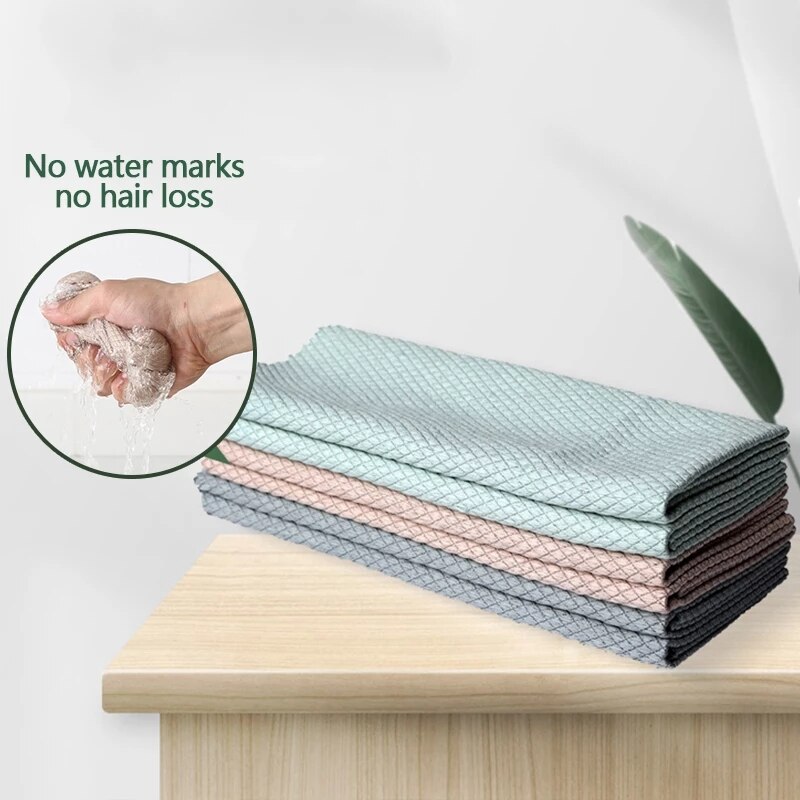 3Pcs/set Cleaning Cloth Kitchen Tools Towel For Window Glass Home Cleaning Tool Floor Rags Bowl Dish Ceramic Tile Wipe Duster
