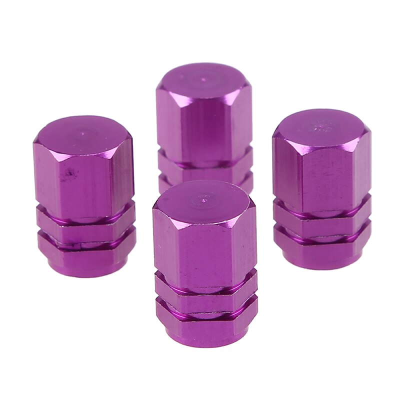 4 sztuka/zestaw wentyl opony samochodowej nakrętki na wentyle opon powietrza pokrywa zaworu aluminium uniwersalny hermetyczne 7-kolory „ w kształcie sześciokąta”