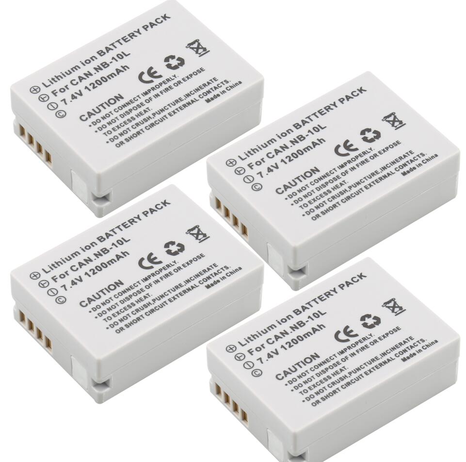 NB-10L Vervangende Batterij en USB Dual Charger voor Canon SX40 HS SX40HS SX50 PowerShot SX40 HS SX50 HS SX60 HS: 4 battery