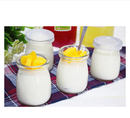 100ml blyfri buddingflaske glas yoghurt mælkeflaske gennemsigtig med låg pot yaourt avec couvercle