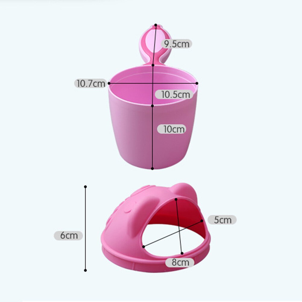 Xampu infantil para banheiro chuveiro de bebê, xícara de enxágue com desenho de urso para lavar o cabelo, novo colher