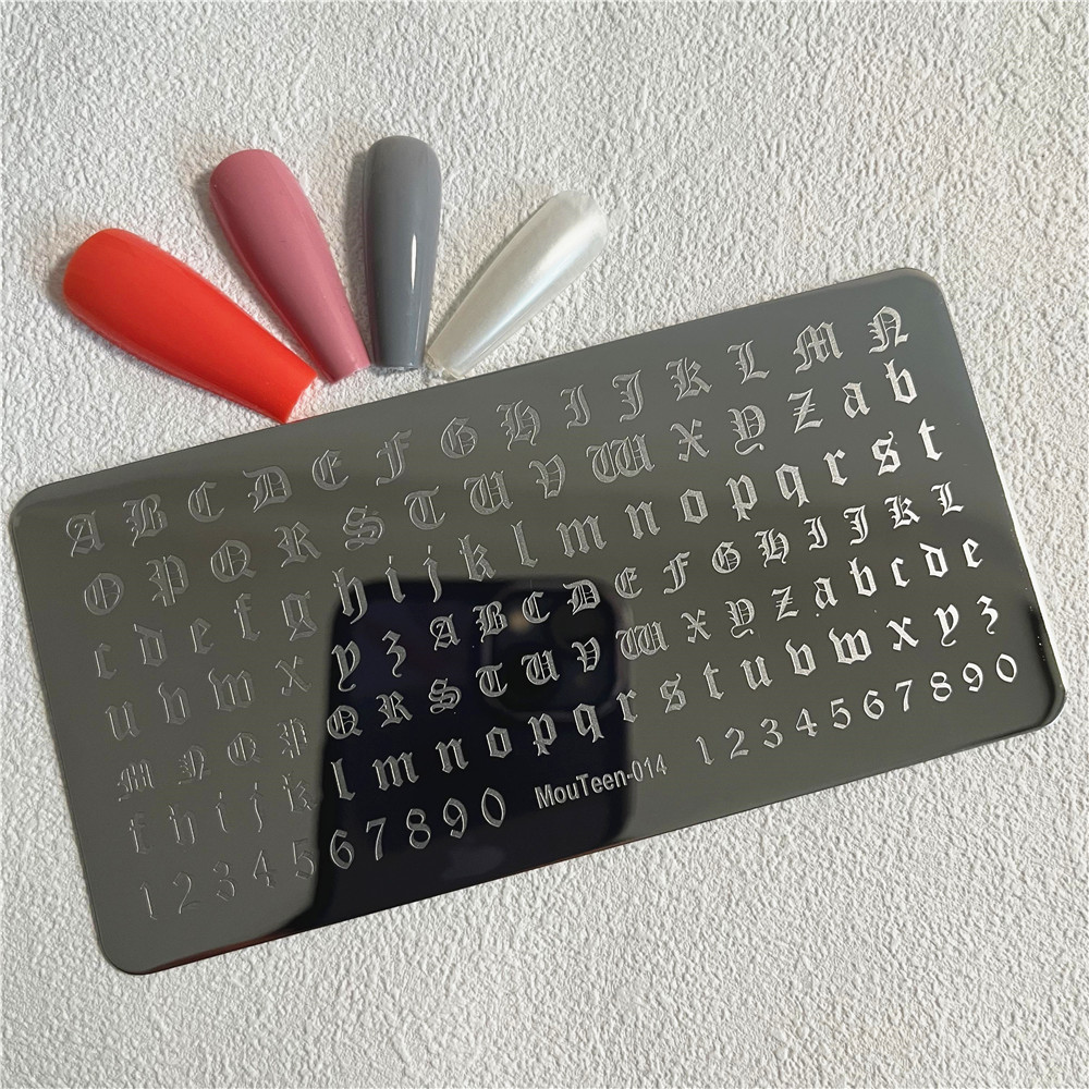 Gothic Alphabet Stamping Plate Gothic Letter Nail Plate Art Letters Nail Stamp Plate Mouteen-014