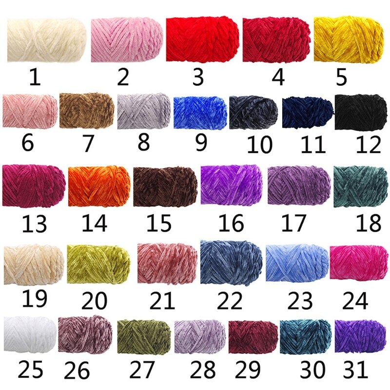 Velvet Chenille Yarn for Hand-Knitted Crochet Thread DIY Craft Scarf Sweater