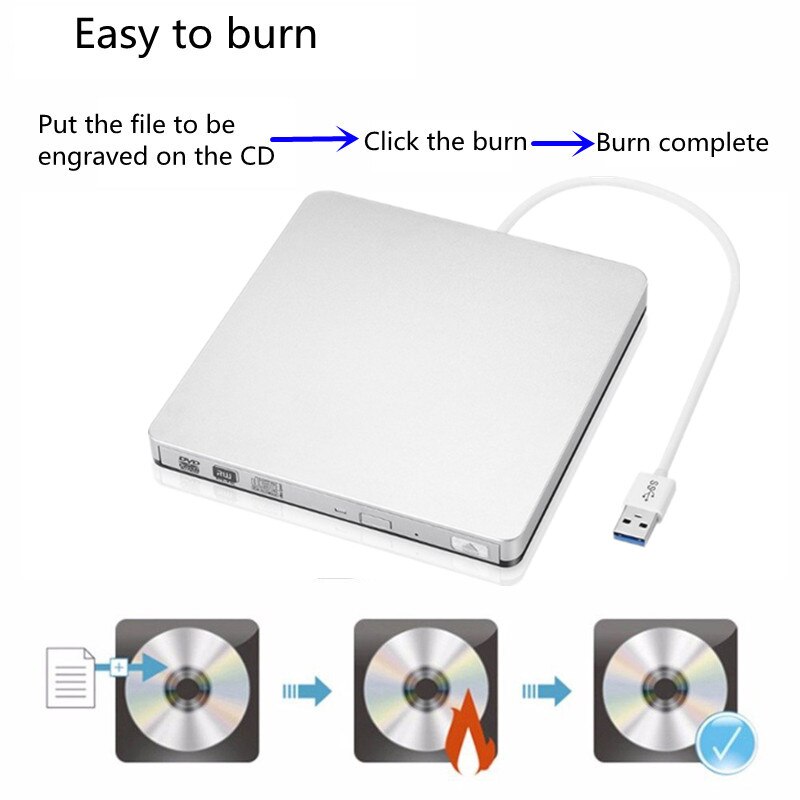 2 Kleuren Dvd Cd Externe Brander Reader Usb 3.0 Rw Optische Drive 12.7Mm Ultra-Dunne Lade Computer Notebook accessoires