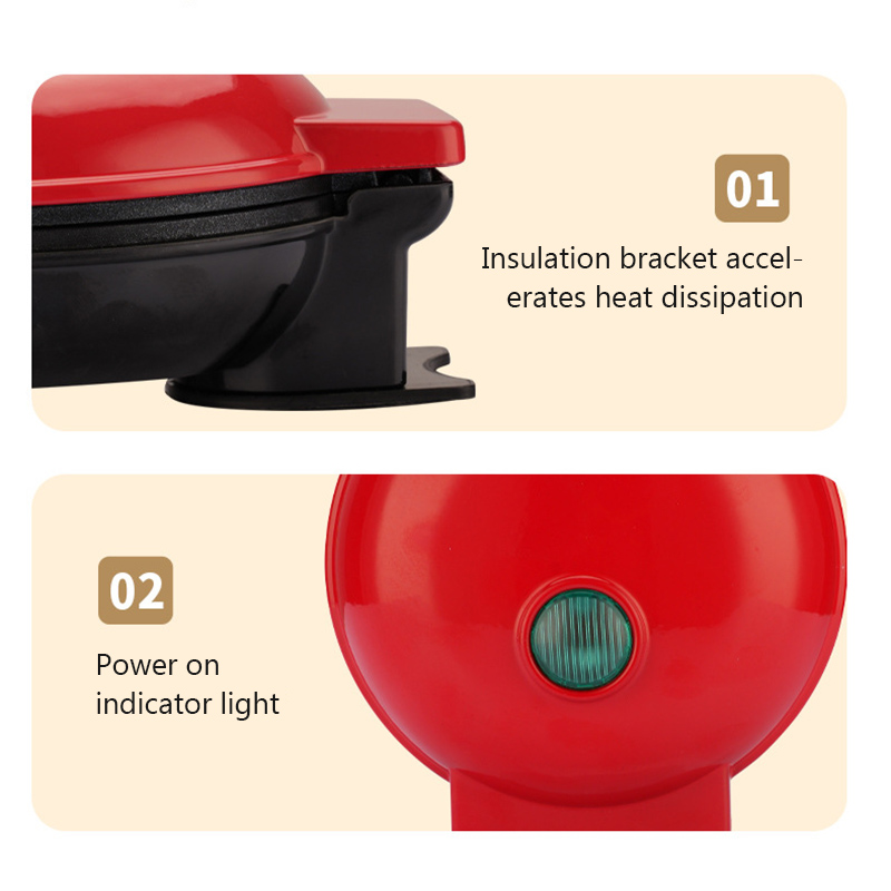 Electric Mini Waffle Maker, Aquecimento dupla face, Home Breakfast Roaster, Cozinha Pequena Sobremesa Máquina de Cozinhar