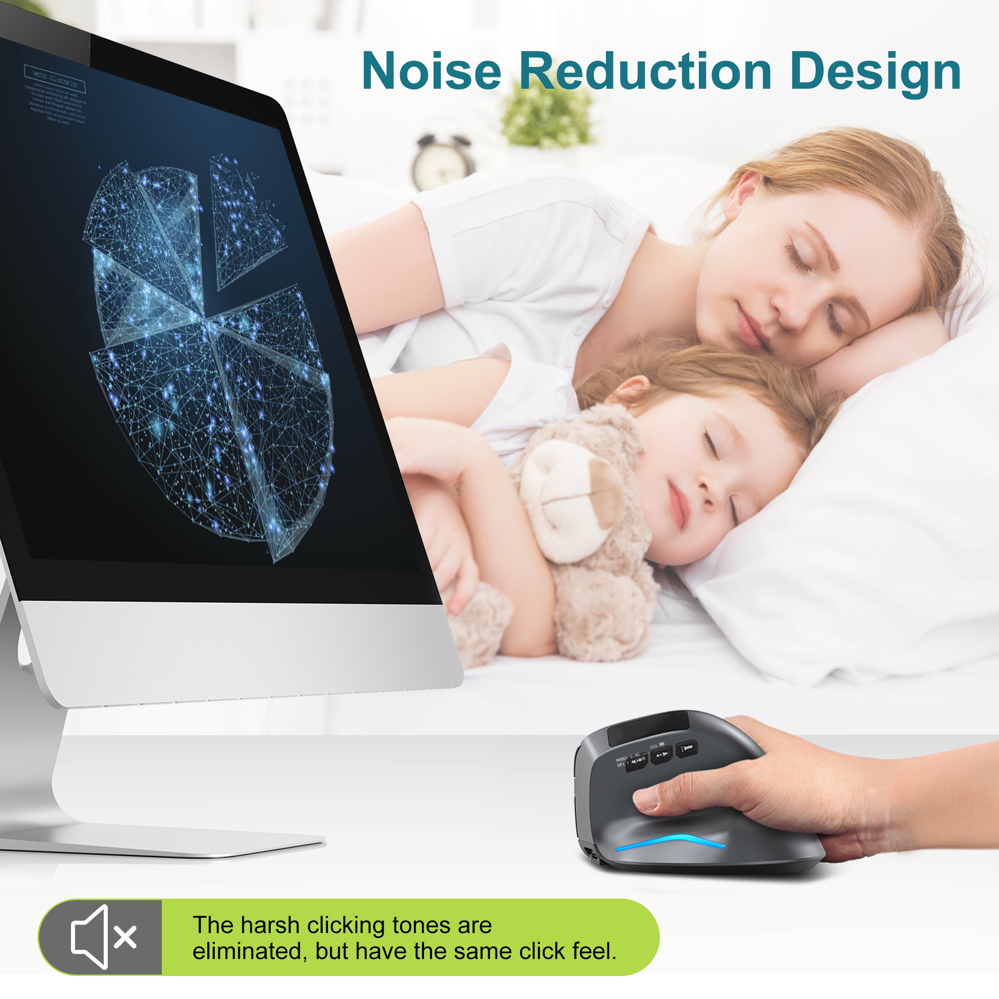 Pionowa mysz Bluetooth Lefon Bezprzewodowe myszy ergonomiczne z ekranem OLED RGB Optyczna mysz USB z akumulatorem do gier na laptopach PC