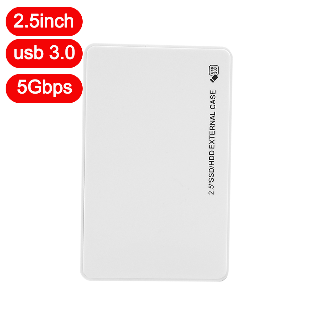 Vktech hdd caso 2.5 polegada sata para usb 3.0 adaptador gabinete de disco rígido para ssd caixa hdd caixa usb 2.0 hd hdd externo gabinete: White