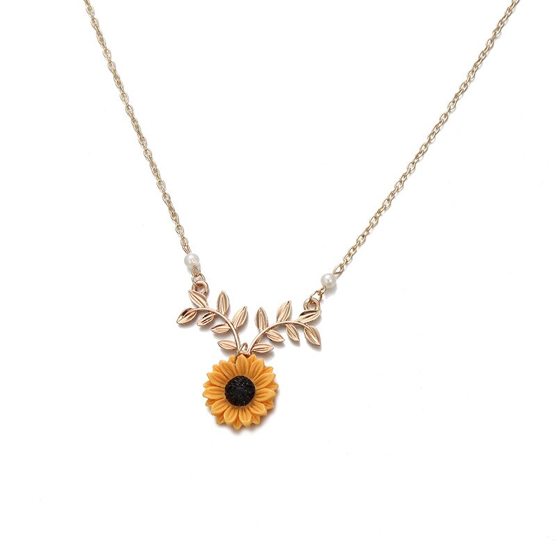 Solsikke halskæde vedhæng smykker halskæde til kvinder koreanske choker smykker vintage varer indie luksus