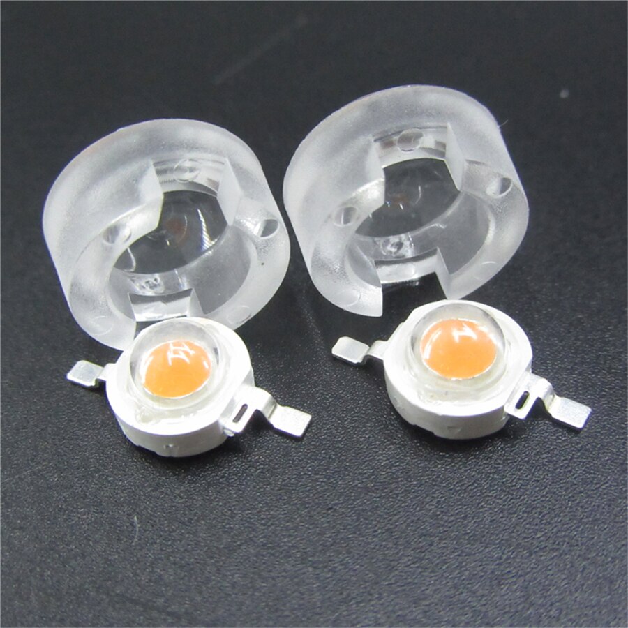 50 Uds 13mm lente 15 30 45 60 90 100 grados 13mm Mini IR LED PCB lente angular para 1W 3W 5W LED lámpara convexa lentes