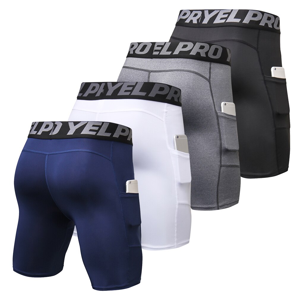4 Packs Mannen Compressie Shorts Actieve Workout Ondergoed Met Pocket Quick Dry Gym Fitness Panty Compressie Jogging Shorts Mannen