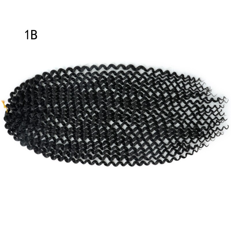 LISI GIRL Hair Braided Synthetic Curly Hair Extension Crochet Braid 17 inch Synthetic Hair Crochet Braids: 1B/30HL