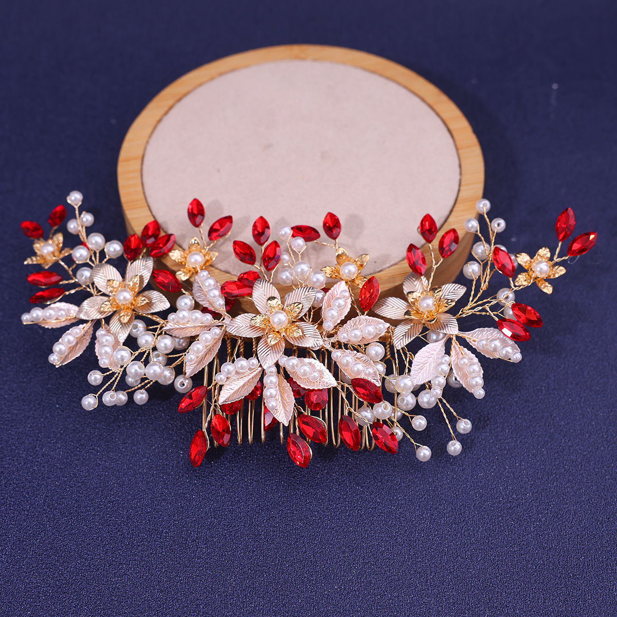 Peineta para el cabello hecha a mano con diamantes de imitación azules, diadema para mujer, Tiara, accesorios para el cabello, peines para el cabello de boda, adornos para la cabeza de boda: PLATEADO