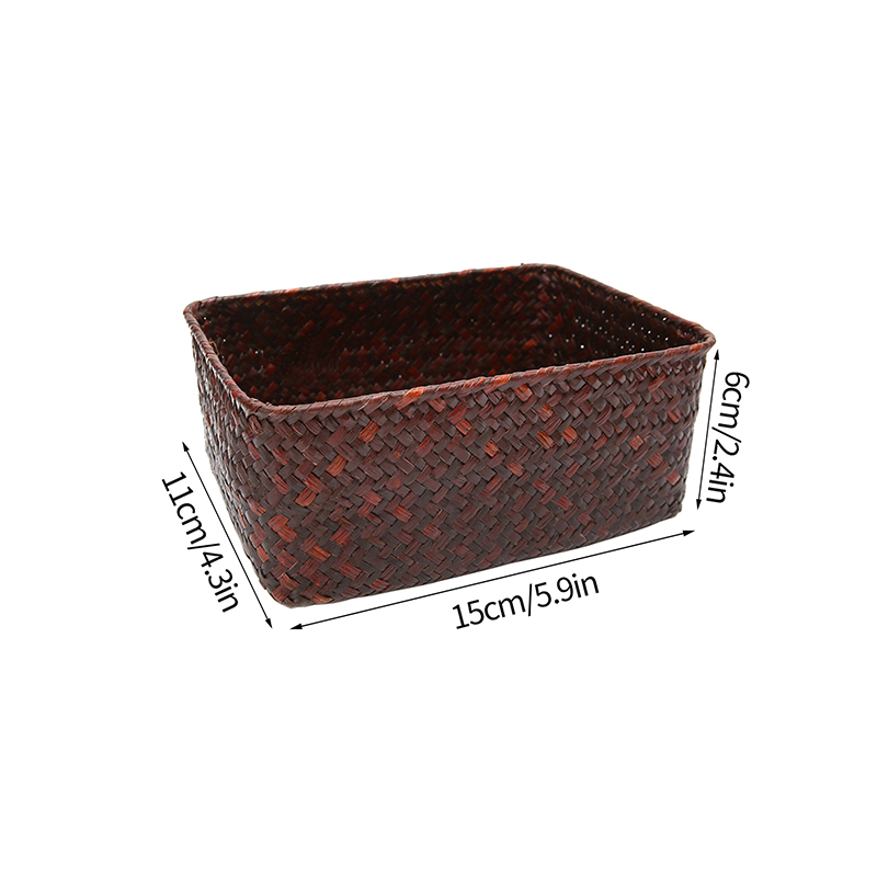 Cesta de almacenamiento tejida para desayuno, cesta de Picnic hecha a mano, organizador de artículos diversos para el hogar, cestas de almacenamiento de flores y frutas, contenedor de escritorio