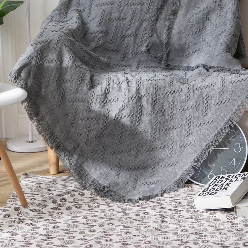 Grå plaid sofa håndklæde sofa tæppe stof stof støvbetræk